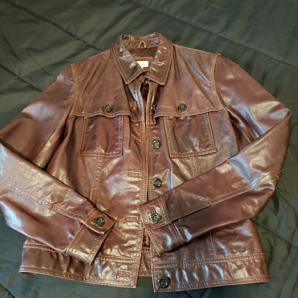Charlotte Russe 100% leather chocolate jacket